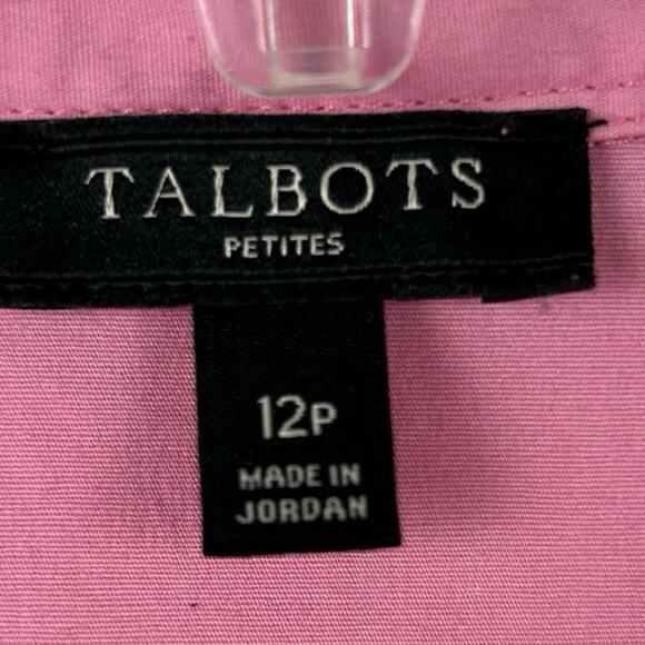 Talbots Women Sleeveless Wrap Blouse Top Pink Summer Preppy Office Size 12P - Picture 4 of 6